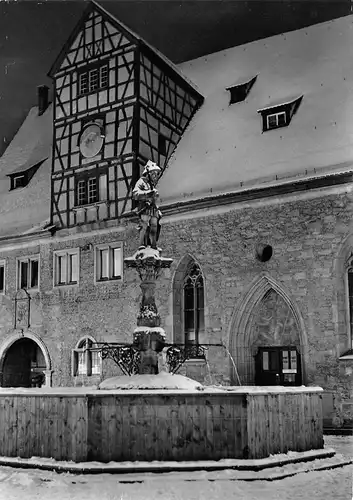 Reutlingen Brunnen am Marktplatz im Schnee ngl 170.908