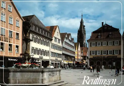 Reutlingen Innenstadtpartie mit Brunnen ngl 170.947