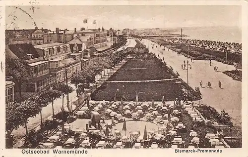 Ostseebad Warnemünde Bismarck-Promenade gl1930 172.531