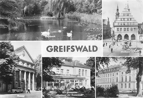 Greifswald Rathaus Theater Gaststätte Universität glca.1980 171.402