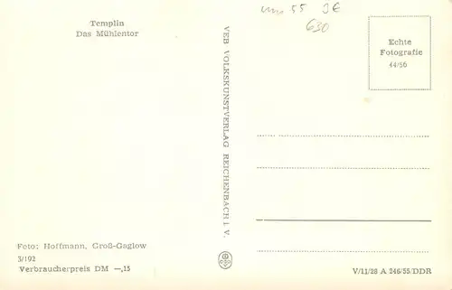 Templin Das Mühlentor ngl 171.389