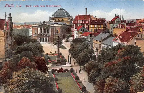 Halle a.S. Blick nach dem Stadttheater feldpgl1916 171.739