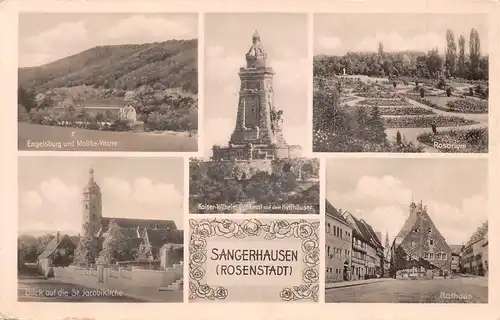 Sangerhausen (Rosenstadt) Rathaus St. Jacobikirche gl1952 171.869