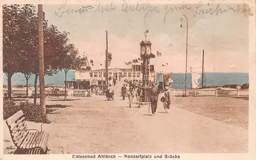 Seebad Ahlbeck Konzertplatz und Brücke gl1934 172.183