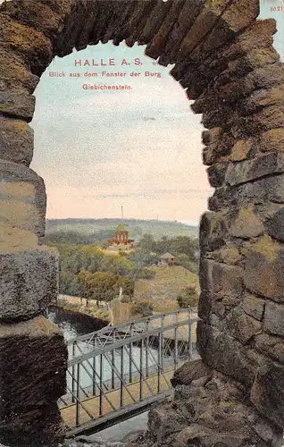 Halle (Saale) Blick aus dem Fenster der Burg Giebichenstein gl1908 172.400