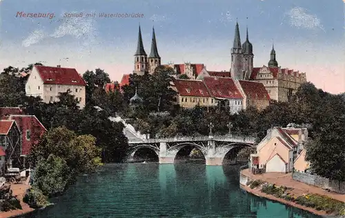 Merseburg Schloss mit Waterloobrücke gl1926 172.416