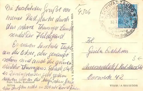 Schwarzburg in Thüringen Blick aufs Schloss gl1956 172.433