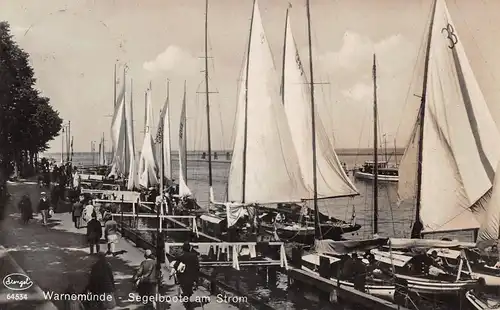 Ostseebad Warnemünde Segelboote am Strom gl1930 172.528