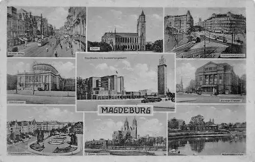 Magdeburg Mehrbildkarte Teilansichten ngl 173037