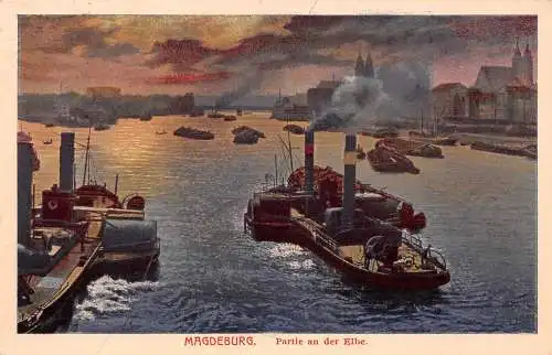 Magdeburg Partie an der Elbe gl1924 173059