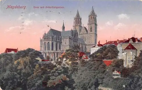 Magdeburg Dom mit Präsidialgarten gl1924 173064