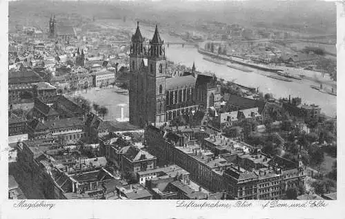 Magdeburg Luftaufnahme Blick auf Dom und Elbe gl1937 173055
