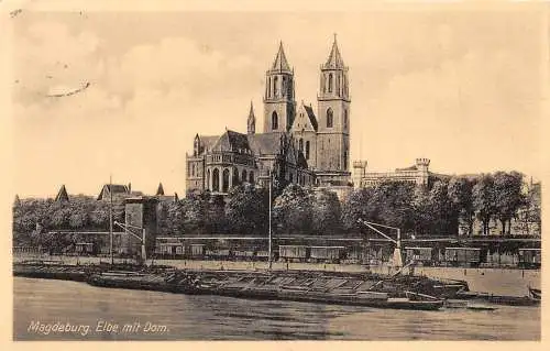 Magdeburg Elbe mit Dom gl1939 173042