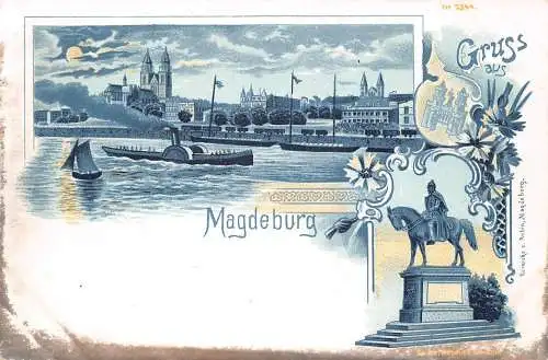 Magdeburg Litho Gruß aus ngl 173102