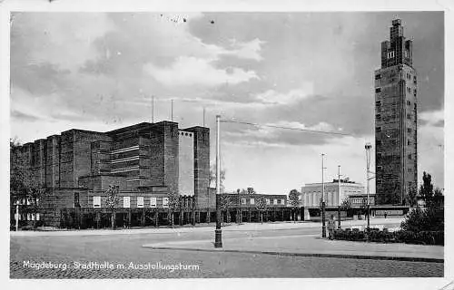 Magdeburg Stadthalle mit Ausstellungsturm gl1934 173107