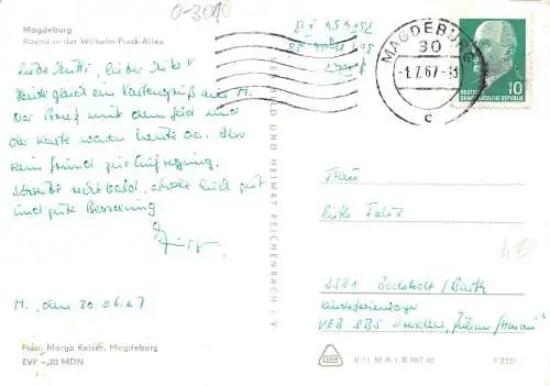 Magdeburg Abend in der Wilhelm-Pieck-Allee gl1967 173131