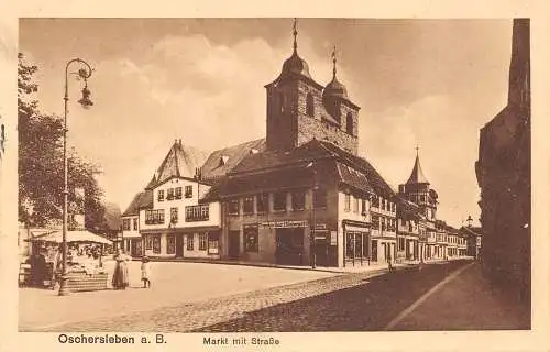 Oschersleben (Bode) Markt mit Straße gl1916 173.187