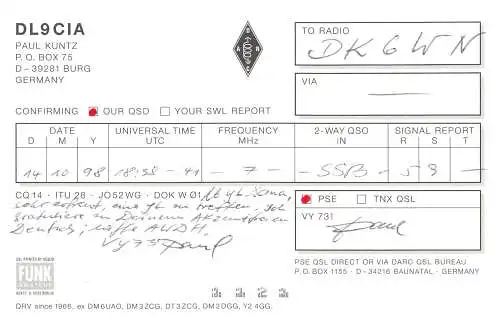 Burg Funkerkarte ngl 173.191