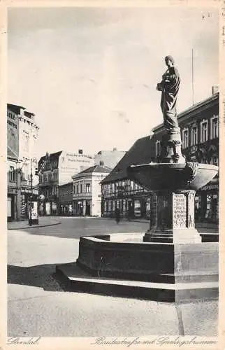 Stendal Breite Straße mit Sperlingsbrunnen gl1930 173.284