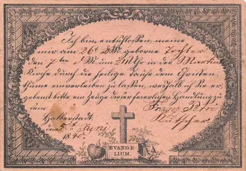 Halberstadt Taufkarte von 1840 ngl 173.399