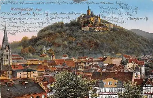 Wernigerode Panorama Schloss gl1934 173.464
