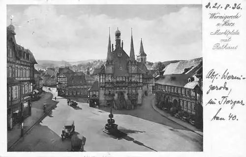Wernigerode Marktplatz mit Rathaus gl1936 173.465