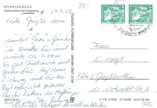 Wernigerode (Harz) Köhlerhütten bei Vogtsteig gl1983 173.494
