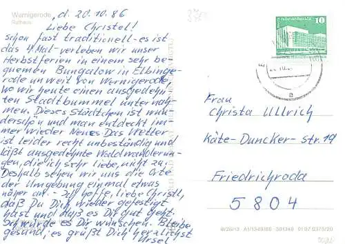 Wernigerode (Harz) Rathaus gl1986 173.508