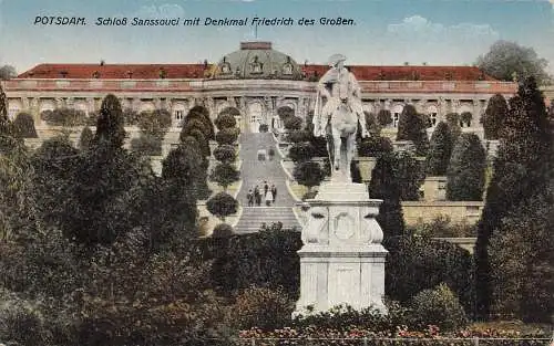 Potsdam Schloß Sanssouci mit Denkmal ngl 173.549