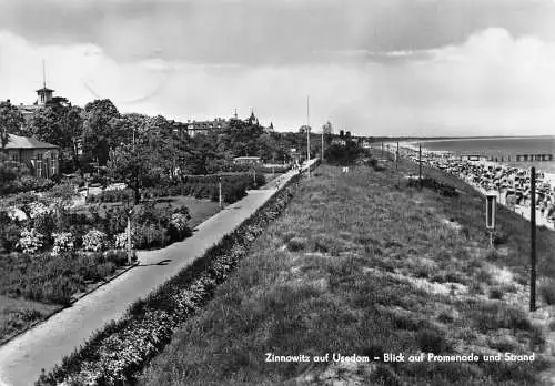 Zinnowitz Blick auf Promenade und Strand gl1964 173.634