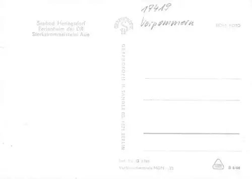 Heringsdorf Ferienheim der Starkstrommeisterei Aue ngl 173.616