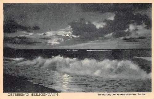 Heiligendamm Brandung bei untergehender Sonne ngl 173.792