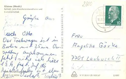 Güstrow Schloss / Feierabendheim / Bibliothek gl1969 173.951
