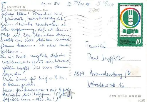 Schwerin Blick vom Schlosseingang zum Dom gl1980 174.020