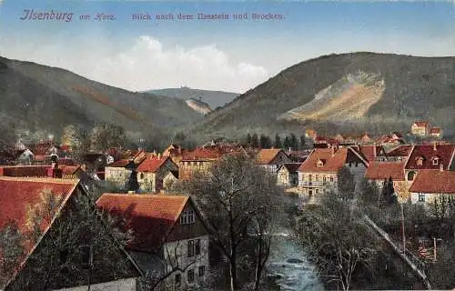 Ilsenburg (Harz) Blick nach dem Ilsenstein und Brocken ngl 174.106