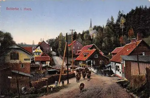 Schierke (Harz) Straßenpartie gl1918 174.185