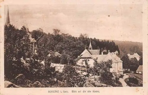 Schierke (Harz) Blick auf die alte Kirche gl1925 174.191