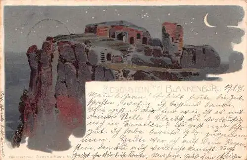 Blankenburg / Harz Litho Burgruine Regenstein gl1898 174.250