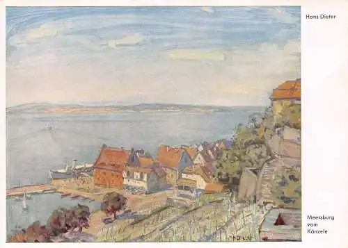 Meersburg (Bodensee) vom Känzle Künstlerkarte sign. ngl 174.645
