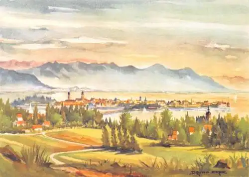 Lindau (Bodensee) Panorama Künstlerkarte ngl 174.682