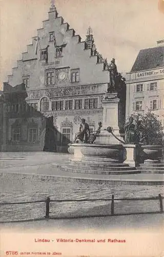 Lindau (Bodensee) Viktoria-Denkmal und Rathaus ngl 174.674