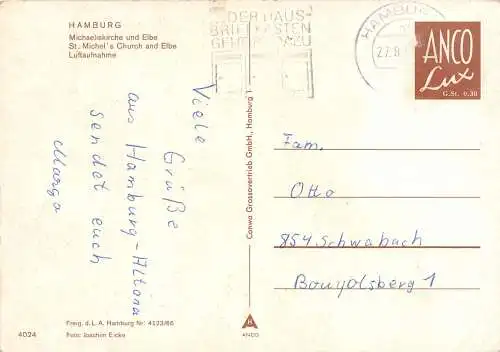 Hamburg Michaeliskirche und Elbe gl 174.727