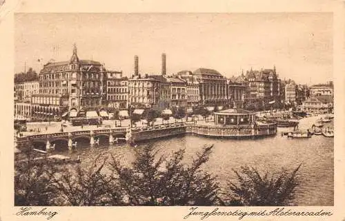 Hamburg Jungfernsteg mit Alsterarkaden gl1928 174.733