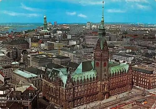 Hamburg Rathaus und Blick über die City gl1978 174.718