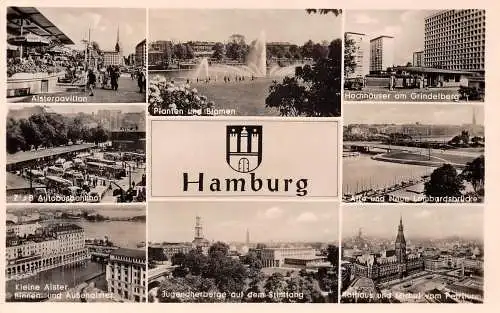Hamburg Mehrbildkarte Teilansichten ngl 174.755