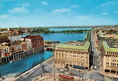 Hamburg Blick über die 3 Alsterbecken ngl 174.725