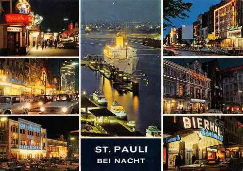 Hamburg St. Pauli bei Nacht Mehrbildkarte ngl 174.736