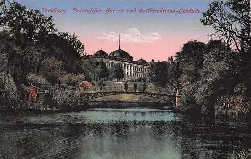 Hamburg Botanischer Garten und Zoll-Directionsgebäude gl1918 174.761