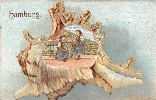 Hamburg Muschelkarte gl1910 174.771