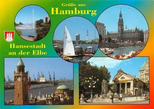 Hamburg Mehrbildkarte Teilansichten ngl 174.804